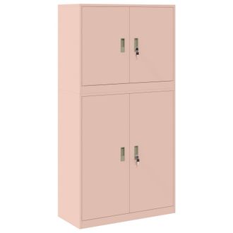 vidaXL Armario De Almacenamiento 2 Uds. Rosa 90 X 40 X 175 Cm Acero Vidaxl