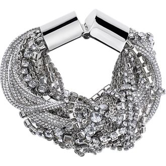 Area Messy Chain Bracelet in Clear Crystal/Silver at Nordstrom