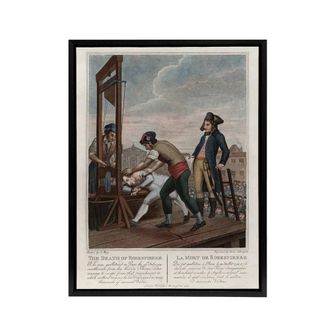 Artery8 Guillotine Execution of Robespierre Framed Canvas Wall Art Print | Size: W24 x H32