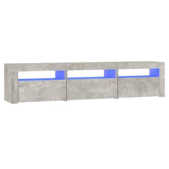 vidaXL Vidaxl - Mueble De Tv Con Luces Led Gris Hormig&oacute;n 180x35x40 Cm