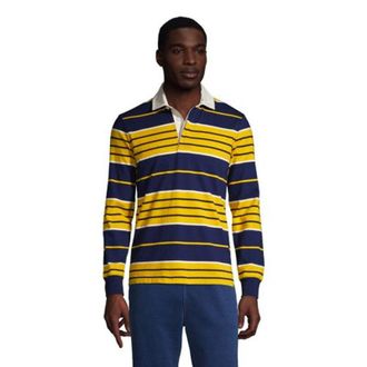 Lands End Langarm-Polo, Classic Fit, Herren, Größe:XXL regular, Blau, Baumwolle, by Lands End