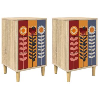 vidaXL Mesa De Noche Essen 2 Uds. Roble Sonoma 36 X 33 X 60 Cm Vidaxl