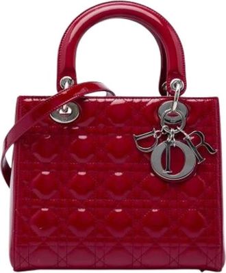 Dior Pre-owned Lady Dior Handbag - Dames - Vintage Handtas - Rood - ONE Size - Leer - Vintage