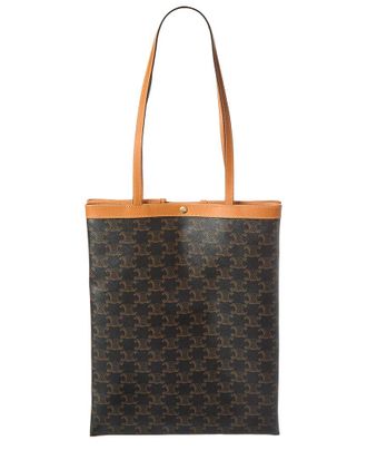 Celine Celine Triomphe Medium Canvas & Leather Tote