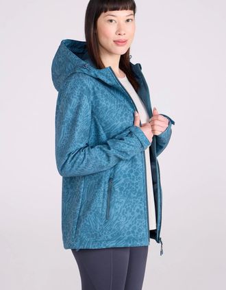 Mountain Warehouse Womens Mountain Warehouse Womens/Ladies Exodus Printed Water Resistant Soft Shell Jacket - Blue - Size: 14