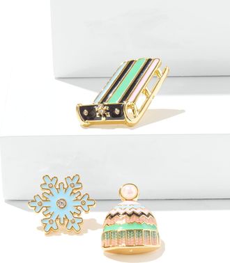 Talbots Winter Flurry Pin Set - Multi/Gold - 001 Talbots
