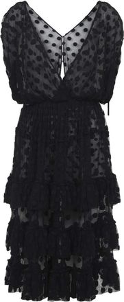 Dries Van Noten Elegante zwarte katoenen jurk van Dries Van Noten