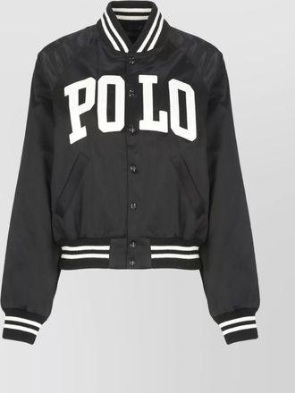 Ralph Lauren bomber jacket with v neckline and ribbed trims