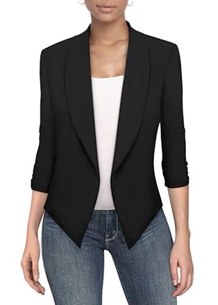 HyBrid & Company Women Nylon Ponty Office Blazer JK1133 1073T Black XL