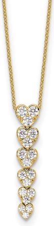 Diamond2Deal 14k Gold 1 Ct Lab Grown Diamond Heart Pendant Necklace 18 Clarity VS, Color D-E