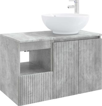 vidaXL Juego De Muebles De Ba&ntilde;o 2 Uds. Gris Hormig&oacute;n Vidaxl