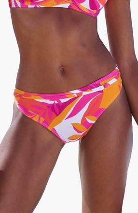 Lascana Womens Mix Print Classic Bikini Bottom in Pink Orange at Nordstrom, Size 10