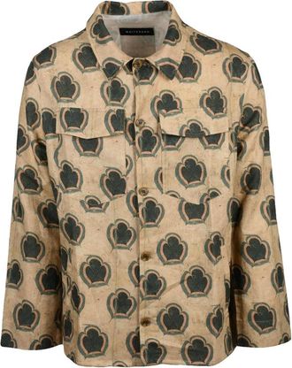 White Sand Linen Cotton Jacket - Beige