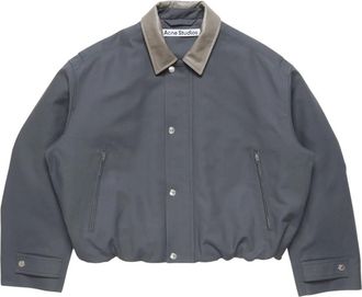 Acne Studios Bomber con collo in pelle - - Jackets - Uomo - Grigio - L