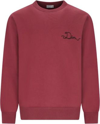 Dior Crewneck 71cm Ribben Embroidery Fashion Fit - Heren - Sweatshirts - Rood - M - Hoodies & sweatvesten