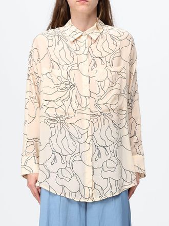 Meimeij Camicia relaxed fit in viscosa a stampa floreale con spalle scese