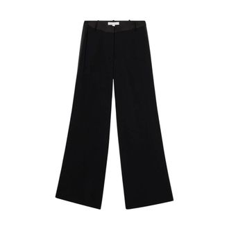 Brooks Brothers Crepe Tuxedo Wide Leg Pants - Dames - Wijde Broeken - Zwart - XS - Polyester - Broeken