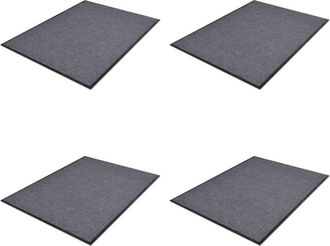 vidaXL Felpudos De Pvc 4 Unidades Gris 90x60 Cm Vidaxl