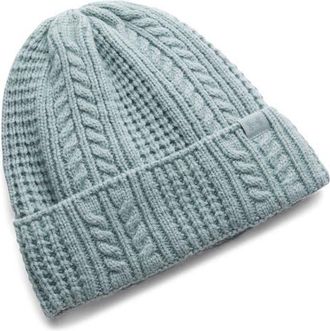 Under Armour Halftime Cable Knit Beanie in Serpentine /Serpentine/Blue at Nordstrom