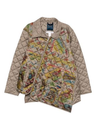 Comme Des Gar&ccedil;ons Lavenham bias hood jacket - Neutrals