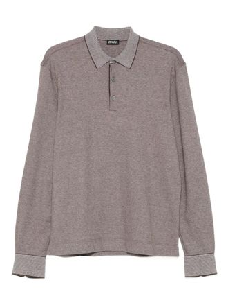 Ermenegildo Zegna Poloshirt met lange mouwen - Bruin
