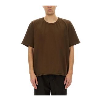 Uma Wang Camiseta de cuello redondo de corte relajado con detalles de borde crudo - Tops - Hombre - Marr&oacute;n - S