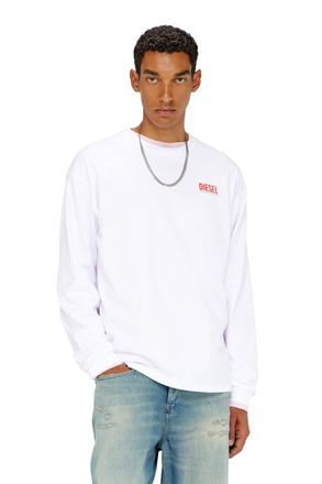 Diesel Relaxed long-sleeve T-shirt with Biscotto logo - T-Shirts - Man - White