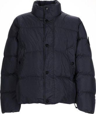 Stone Island Polyamide Horizontal Quilted Puffer Bomber Jacket
