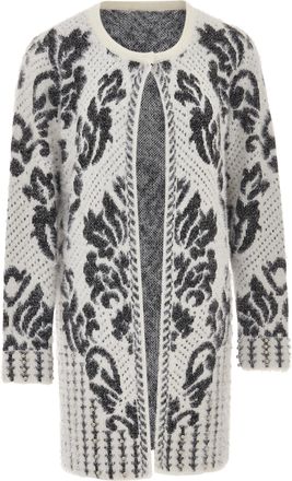 Faina Vest Dames wol wit zwart