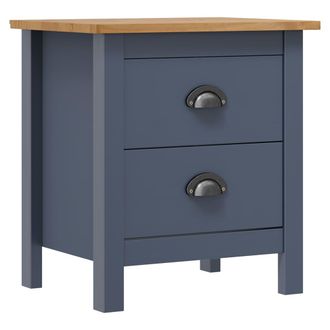 vidaXL Vidaxl - Mesita De Noche Hill Madera Maciza De Pino Gris 46x35x49,5 Cm