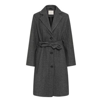 Kaffe Kasaturn Belted Coat - - Coats - Donna - Grigio - L