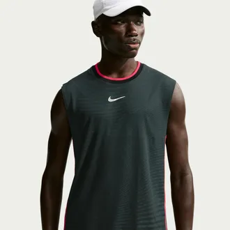 Nike Mens Court Slam Aero-FIT Tennis Tank Top in Green | IM6590-317
