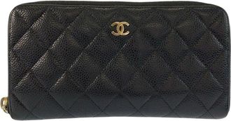 Chanel Black Leather Matelasse Long Wallet (Authentic Pre-Loved)