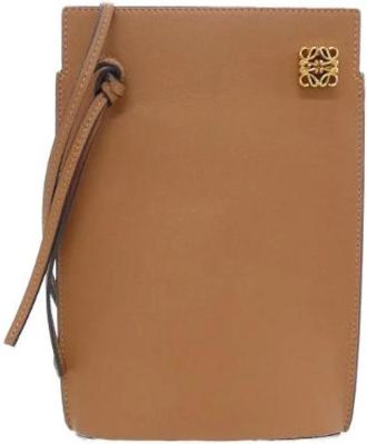 Loewe Pre-owned Dice Pocket Calf Shoulder Bag - Dames - Vintage Schoudertas - Bruin - ONE Size - Leer - Vintage
