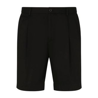Dolce & Gabbana Casual Shorts, male, Black, Size: L Pleated Bermuda Shorts