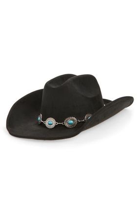Tasha Western Cowboy Hat with Concho Band in Black at Nordstrom
