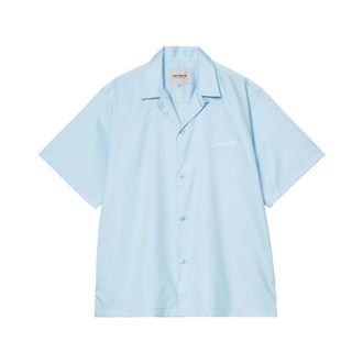 Carhartt Work in Progress Carhartt Wip, Short Sleeve Shirts, male, Blue, Size: XL Delray Shirt