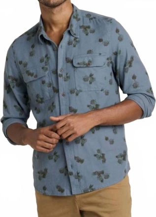 Toad & Co Mens Creekwater Long Sleeve Shirt In Ink Pinecone Print