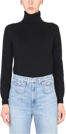 Ballantyne T Neck Pullover - Dames - Coltruien - Zwart - M - Truien & Vesten