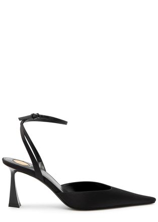 Saint Laurent Aimee 75 Satin Pumps - Black
