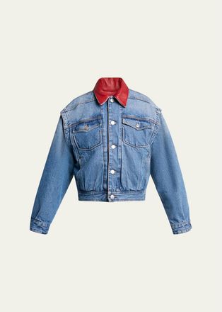Isabel Marant Devyn Reversible Leather & Denim Jacket