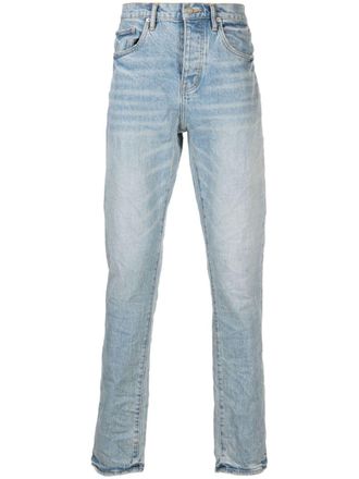 Purple Jeans dritti con vita media - Blu
