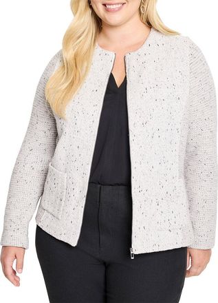 Nic+Zoe NIC+ZOE Plus Zip Front Mix Knit Jacket
