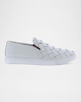 Robert Graham Men & apos;s Erosion Woven Leather Low-Top Sneakers