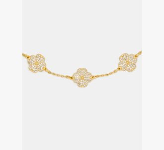 Kate Spade New York Womens Spade Flower Pave Scatter Bracelet in Beige