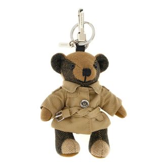 Burberry Orsetto Thomas Katoenen Sleutelhanger met Karabijnhaak en Metalen Ring - Dames - Sleutelhangers & Tashangers - Beige - ONE Size - Katoen - Accessoires