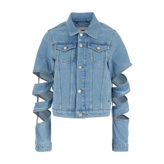 Coperni Denim Jackets, female, Blue, Size: XS Spiral Denim Jacket