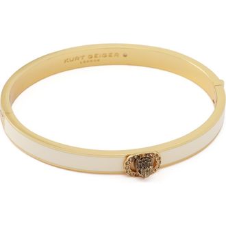 Kurt Geiger Chelsea Eagle Head Enamel Hinge Bangle in White at Nordstrom