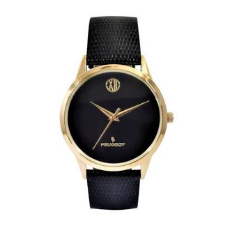 Peugeot Minimalist Wafer Slim Round Watch- 40MM in Black at Nordstrom