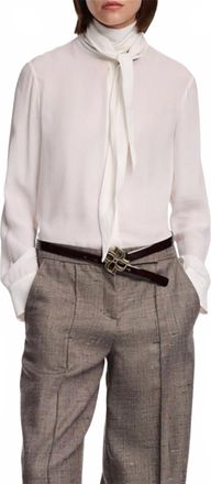 Dorothee Schumacher Soft Vibe Silk Blouse In White
